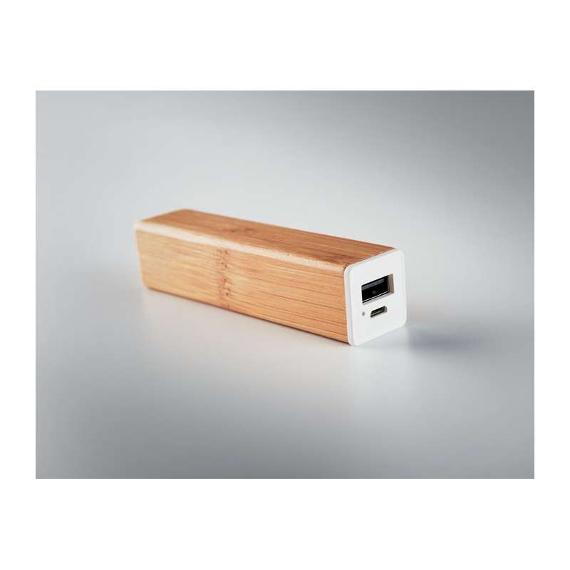 Batterie externe 2200 mAh en bambou naturel & recyclable