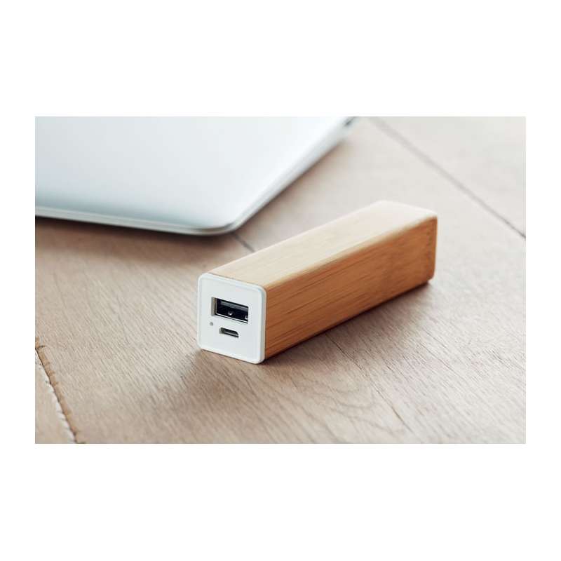 Batterie externe 2200 mAh en bambou naturel & recyclable